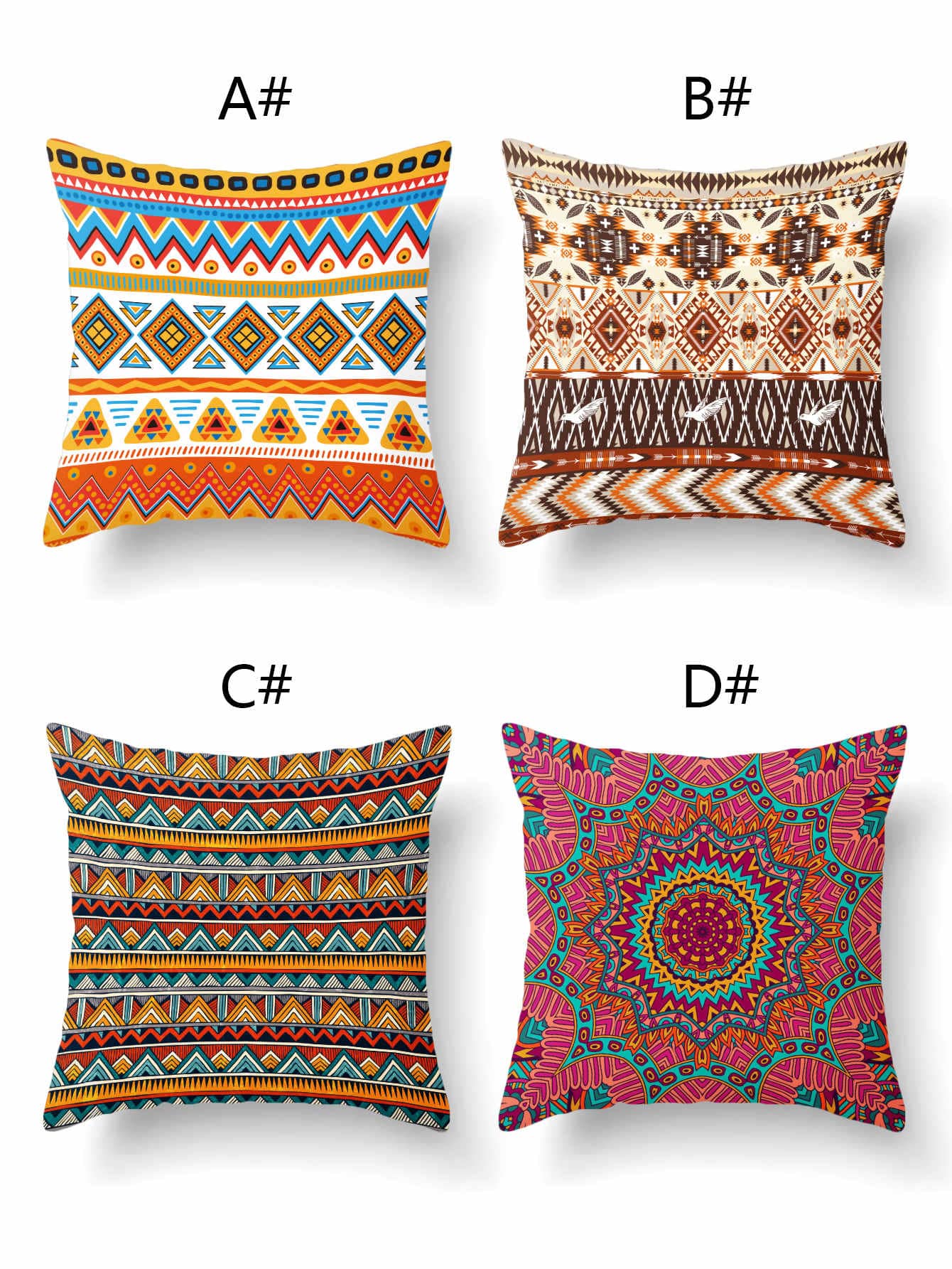1pc Tribal Print Cushion Cover Without Filler