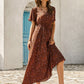 V-neck Allover Print A-line Dress
