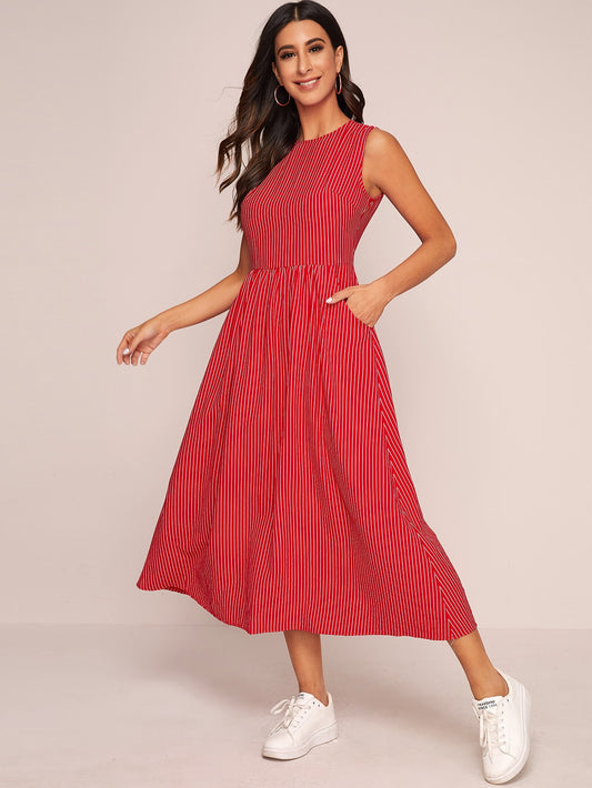 Sleeveless Striped Dress