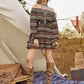 Floral & Tribal Print Chiffon Bardot Dress Without Belt