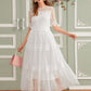 Lace Detail Dot Mesh 2 In 1 Dress