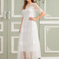 Lace Detail Dot Mesh 2 In 1 Dress