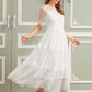 Lace Detail Dot Mesh 2 In 1 Dress
