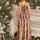 M-slit Hem Floral Print Shirred Tube Dress