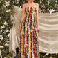M-slit Hem Floral Print Shirred Tube Dress