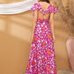 Tie Back Graphic Pattern Crisscross Dress