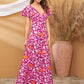Tie Back Graphic Pattern Crisscross Dress