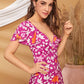 Tie Back Graphic Pattern Crisscross Dress