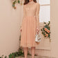 Applique Mesh Overlay Dress