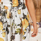 Corset Waist Floral Print Dress