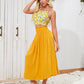 Floral Cami Crop Top & Shirred Waist Skirt Set