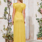 Plunging Neck Polka Dot Belted Maxi Dress