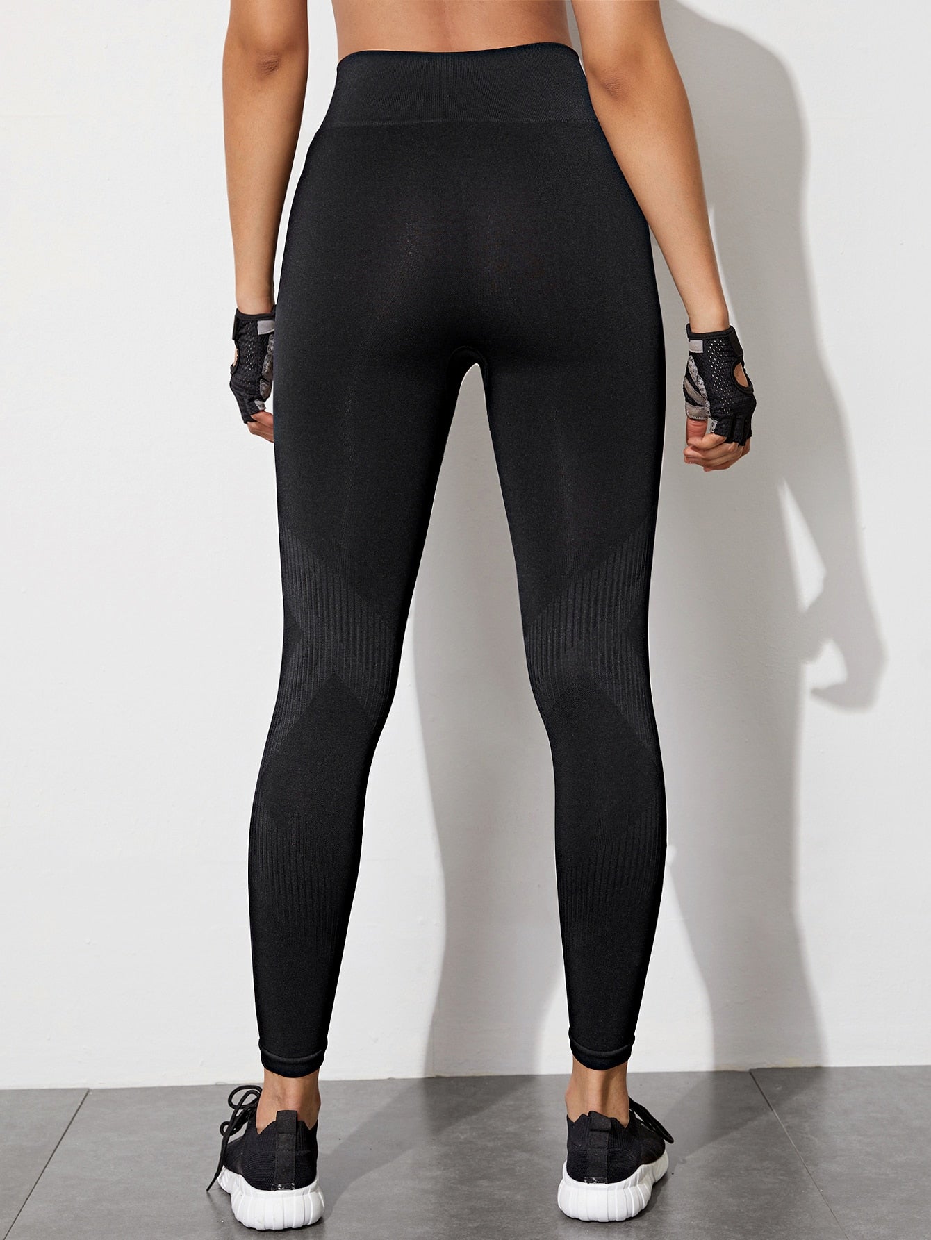 Wide Waistband Solid Sports Leggings