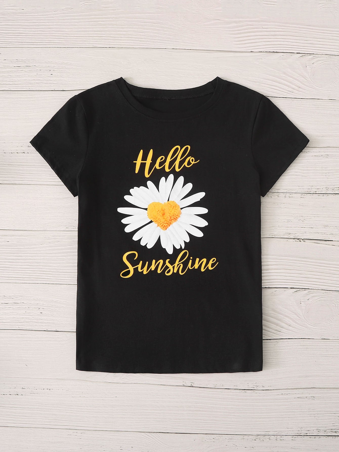Daisy Print And Letter Print Tee