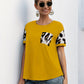 Colorblock Pocket Front Round Neck Tee