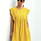 Ruffle Trim Pocket Smock Dress