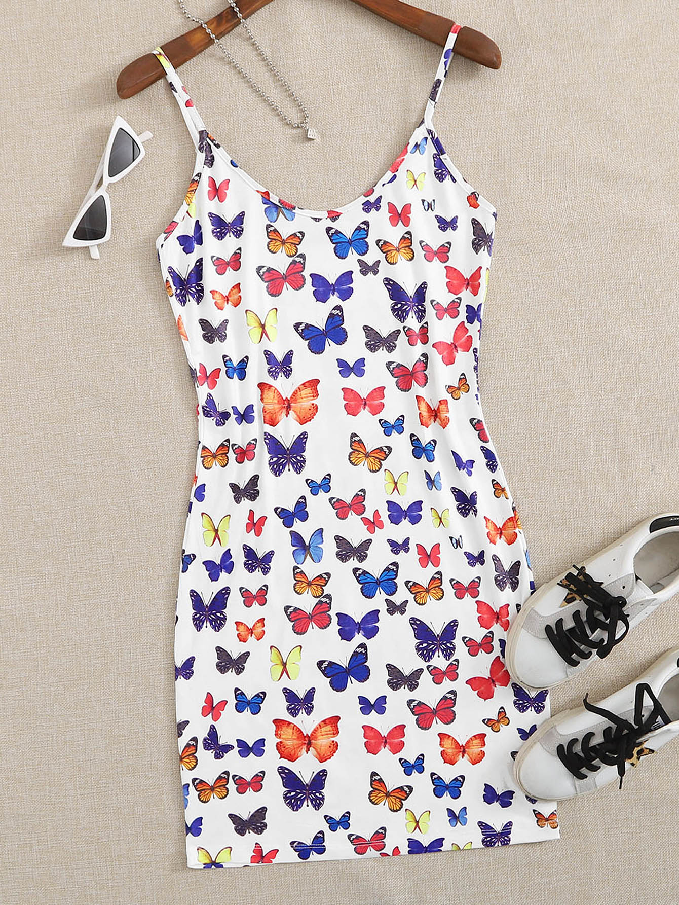 Butterfly Print Cami Dress