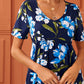 V Neck Floral Print Ruffle Hem Dress