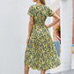 Asymmetrical Hem Split Thigh Belted Floral Dress