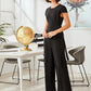Solid Zip Back Wide Leg Jumpsuit
