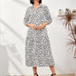 Allover Print Ruffle Hem Shirt Smock Dress