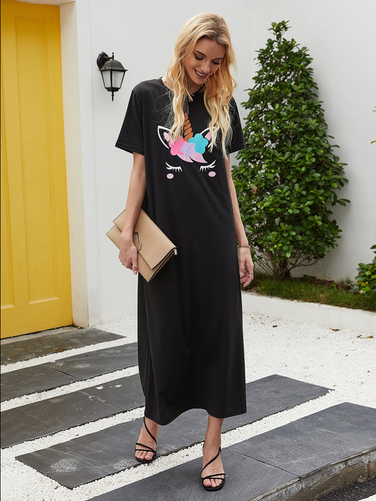 Unicorn Print Tee Dress