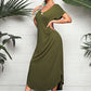 Batwing Sleeve Curved Hem Dress
