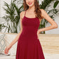 Solid Criss Cross Tie Back Cami Dress