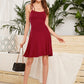 Solid Criss Cross Tie Back Cami Dress