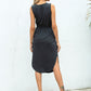 Curved Split Hem Drawstring Tank Dress