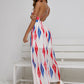 Amy's Cart Plunge Neck Crisscross Back Geo Dress