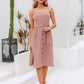 Amy's Cart Button Front Belted Cami Dress