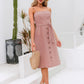 Amy's Cart Button Front Belted Cami Dress