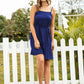 Solid Pleated Belted Cami Dress