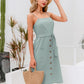 Amy's Cart Button Front Belted Cami Dress