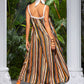 Color Striped Hollow Out Detail Cami Dress