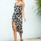 Allover Print Wrap Belted Cami Dress