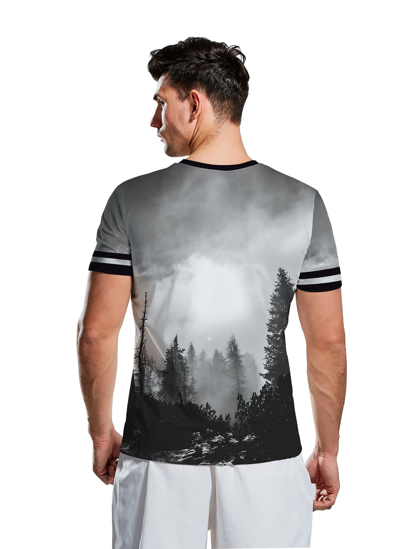 Men Landscape And Letter Graphic Tee