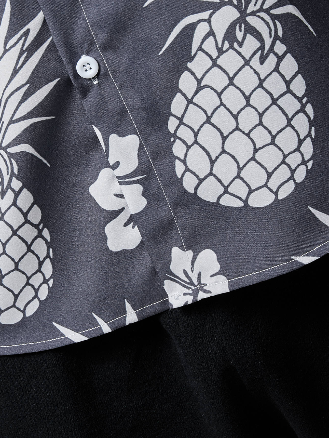 Men Pineapple & Floral Print Shirt
