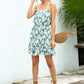 Tropical Print Frill Shirred Waist Cami Dress