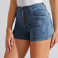 Ripped Button Fly Denim Shorts Without Belt