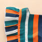 Baby Girl Striped Ruffle Trim Pinafore Bodysuit