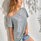 Solid Asymmetrical Neck Tee