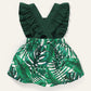 Baby Girl Tropical Print Ruffle Overall Dress