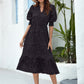 Polka Dot Shirred A-line Dress