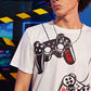 Men Game Console & Letter Graphic Tee