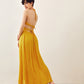 Tie Backless Split Thigh Halter Dress