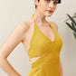 Tie Backless Split Thigh Halter Dress