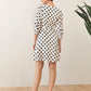 Button Front Polka Dot Print Dress