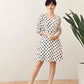 Button Front Polka Dot Print Dress